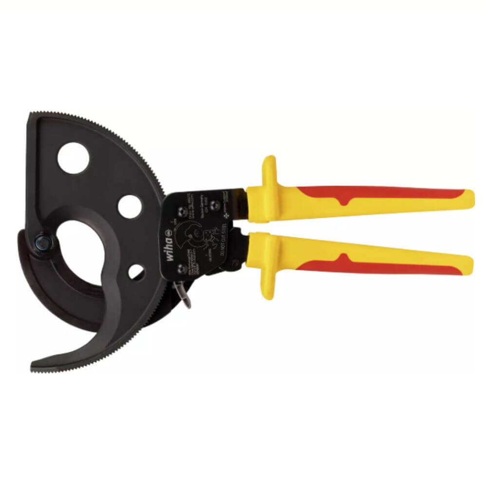 Cleste tip foarfeca cu clichet pentru taiat cabluri electrice mari 62 mm, Wiha 46675
