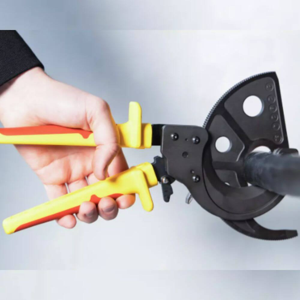 Cleste tip foarfeca cu clichet pentru taiat cabluri electrice mari 62 mm, Wiha 46675 [5]