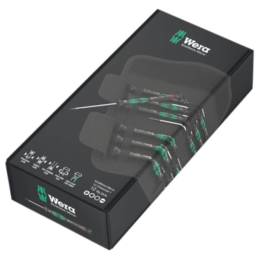 Set 12 surubelnite de precizie pentru aplicatii electronice - Kraftform Micro Wera 05073675001 [5]