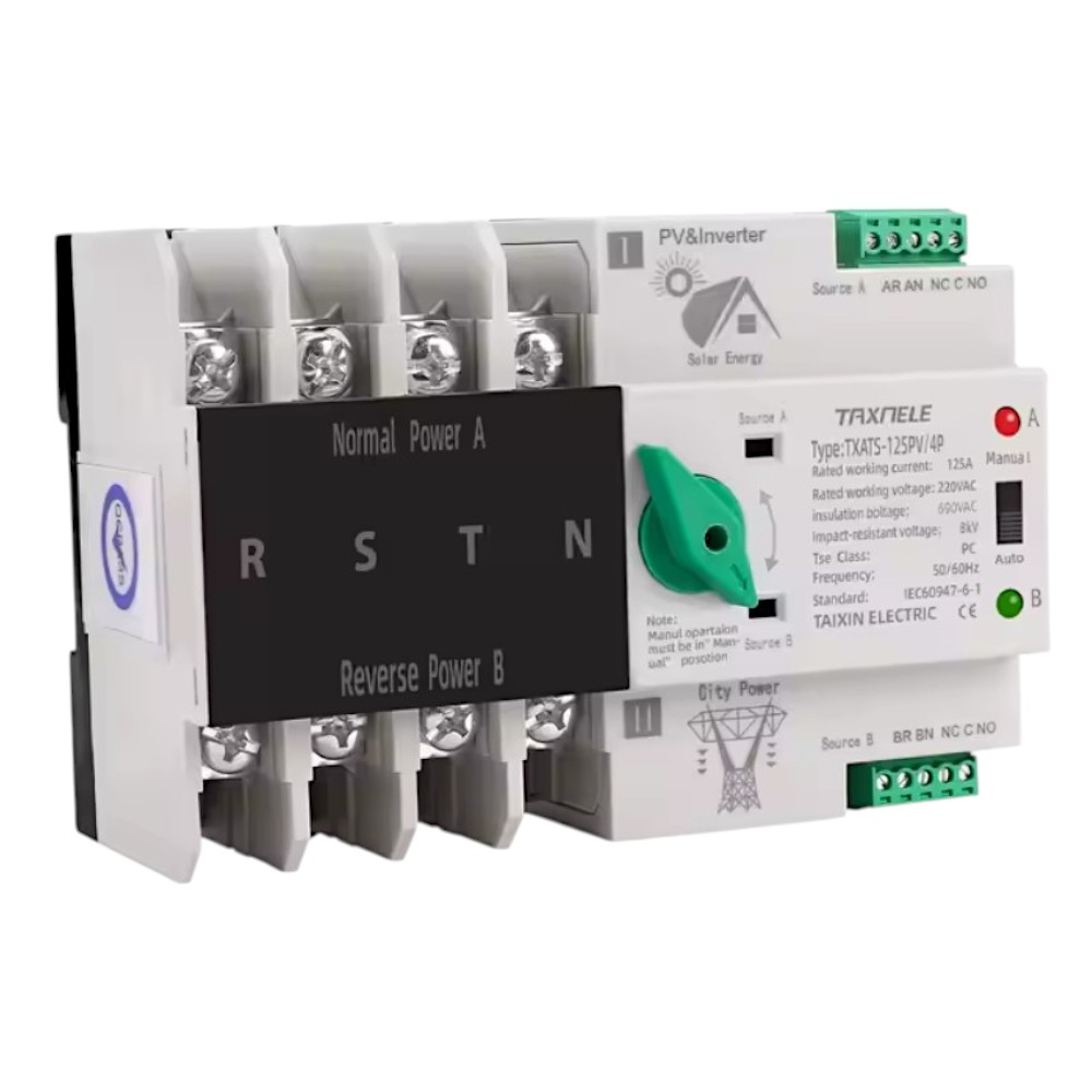 Comutator ATS pentru panouri fotovoltaice, 125A - TAXNELE TXATS-125APV-4P [2]