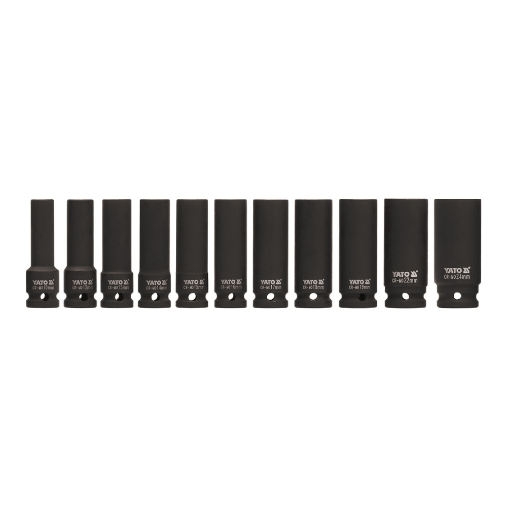 Chei tubulare adanci de impact, set 11 piese - YATO YT-1054