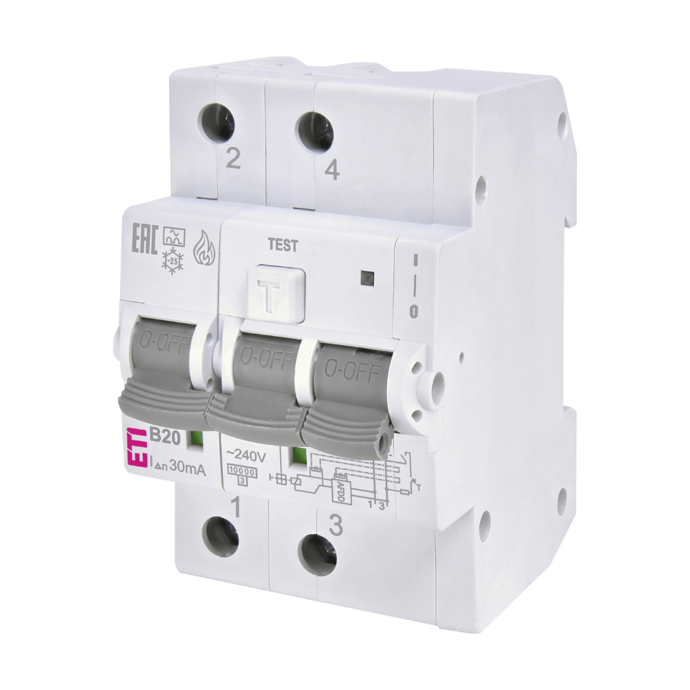Dispozitiv modular de protectie arc electric AFDD RCBO 20A 240V ETI 002173815