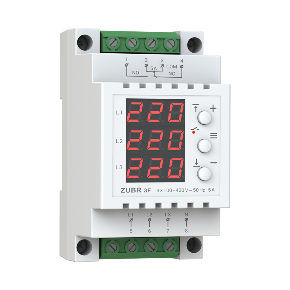 Releu de protectie retea electrica trifazata ZUBR 3F 5A 230 380V TrueRMS