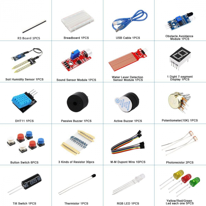 Kit de electronica pentru incepatori, compatibil Arduino, Bitmi 10170 [2]