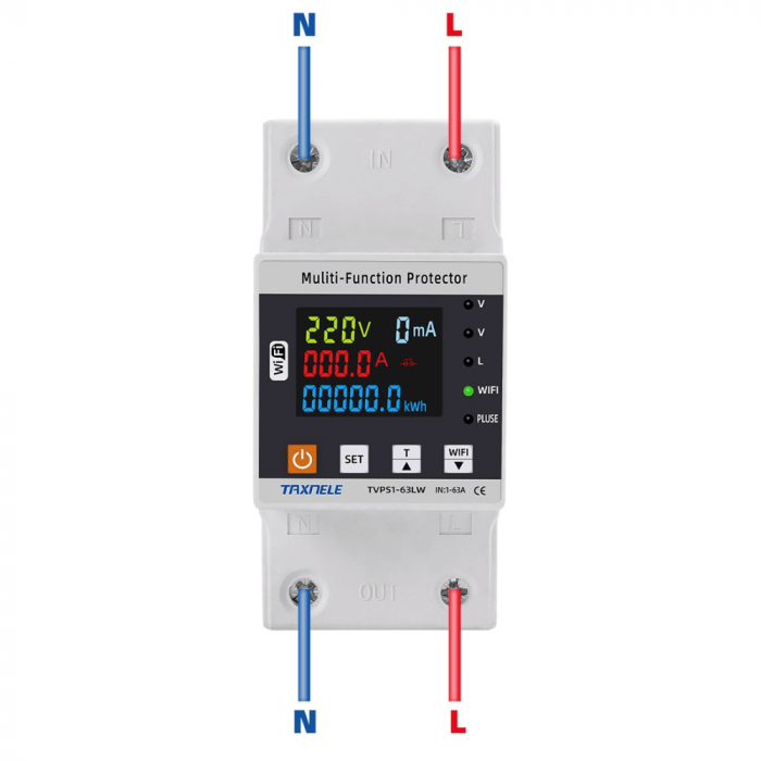 Releu de protectie la tensiune si curent, control de la distanta TAXNELE TVPS1-63LW [3]