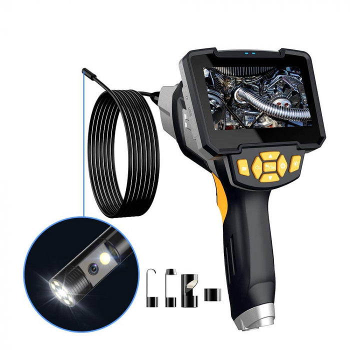 Camera endoscopica 1080P cu LCD integrat, 2 camere 1MP, 8mm x 5m [4]
