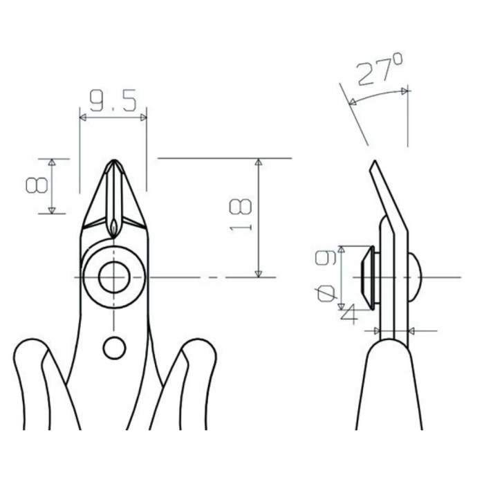 Cleste de precizie cu tais micro, 0.81 mm, Piergiacomi TR 20 M [2]