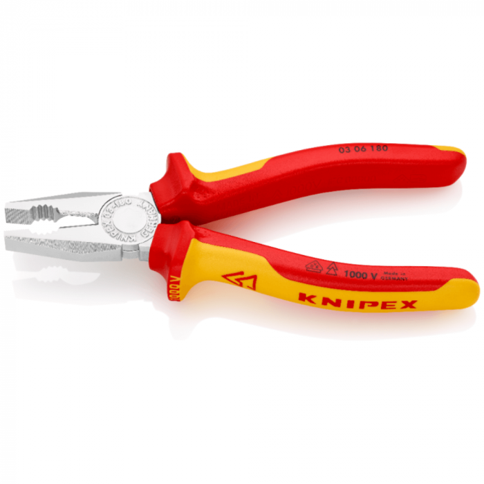 Cleste tip patent combinat VDE pentru electricieni, Knipex 03 06 180 [2]