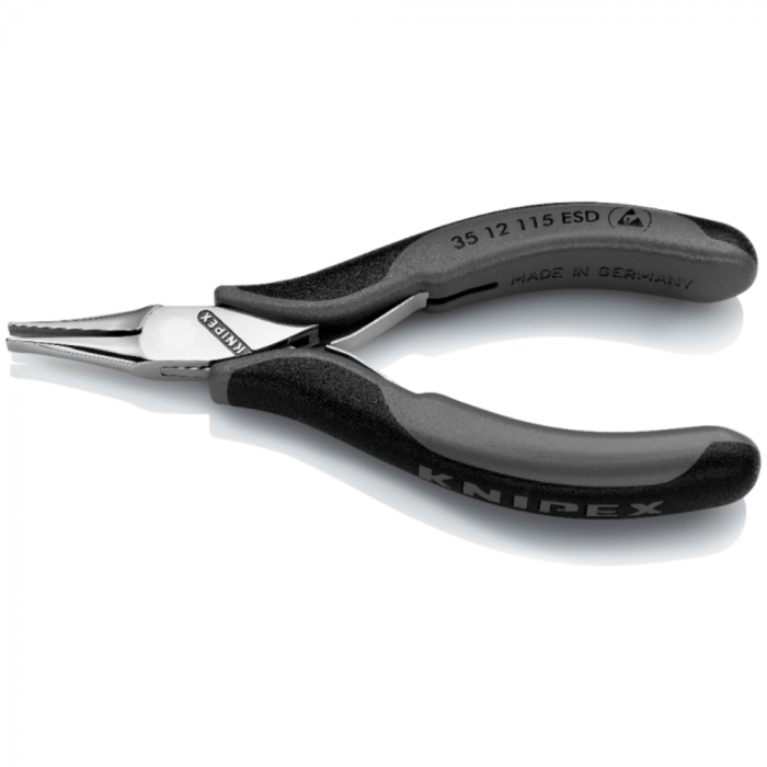 Cleste ESD de precizie pentru electronisti, cu varf plat, Knipex 35 12 115 ESD [2]