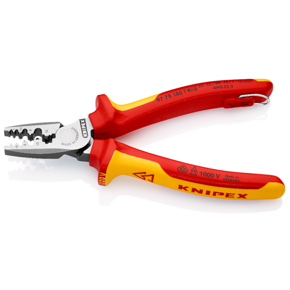 Cleste VDE pentru sertizat ferule, 0.25 - 16 mm², Knipex 97 78 180 T [2]