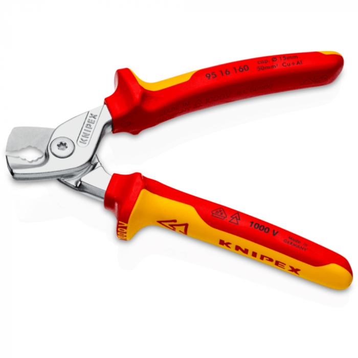 Cleste foarfeca VDE pentru taiat cabluri, Knipex StepCut 95 16 160 [2]
