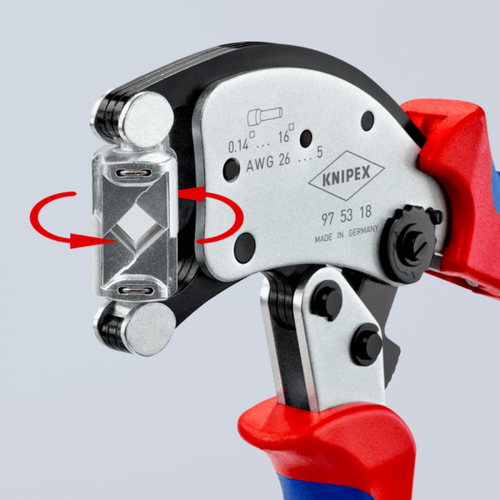 Cleste sertizare pini 0.14 - 16 mm² cu autoreglaj Knipex Twistor 97 53 18 [2]