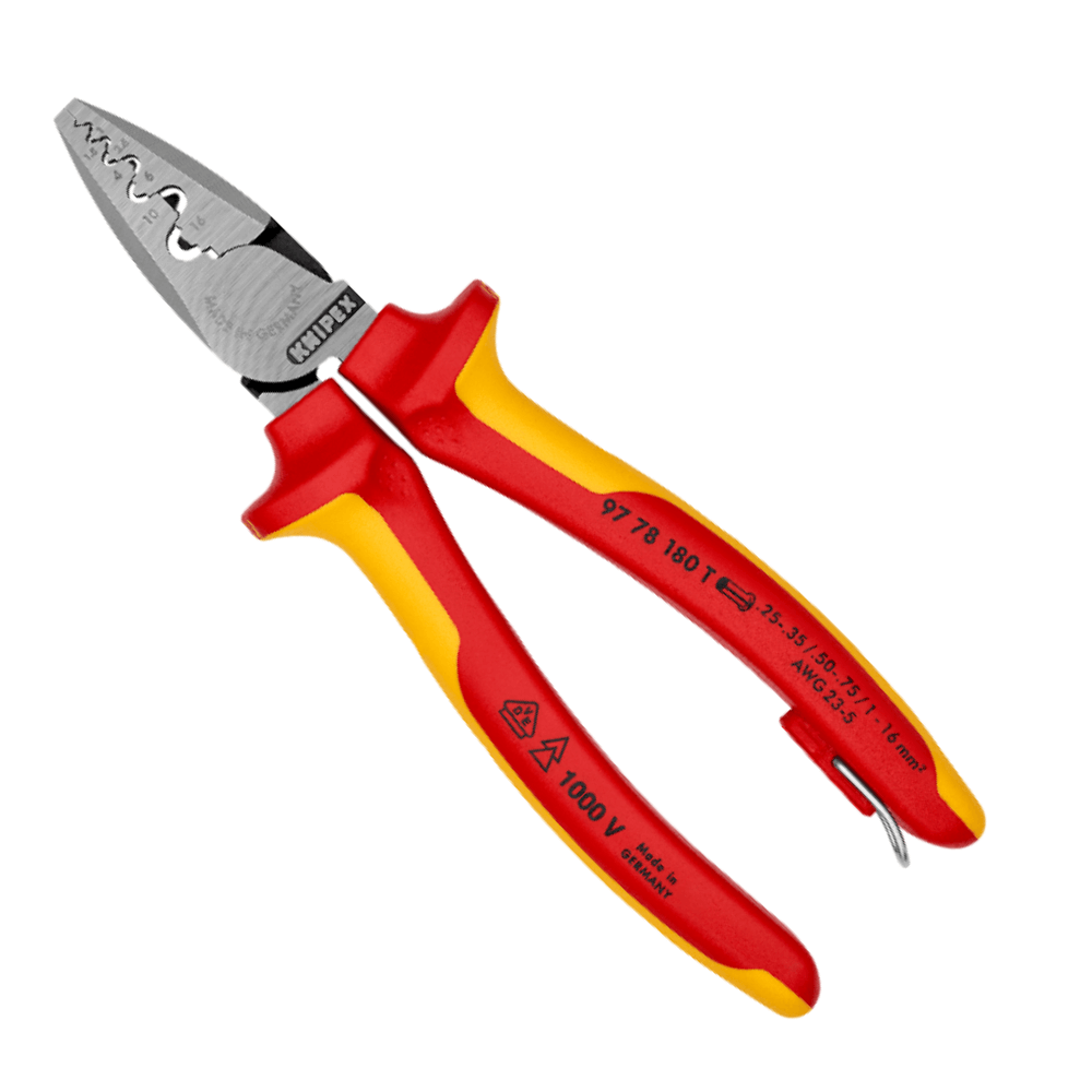 Cleste VDE pentru sertizat ferule, 0.25 - 16 mm  ², Knipex 97 78 180 T