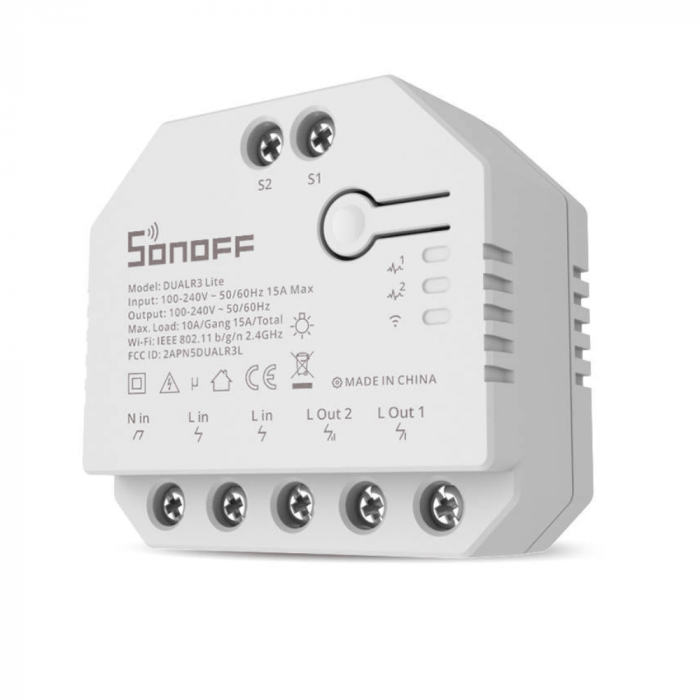 Releu Smart WiFi, 2 canale, Sonoff Dual R3 Lite [2]