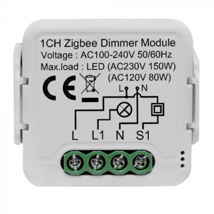 Comutator Smart Pentru Sisteme De Iluminat, 1 Canal, Zigbee Dimmer, 220v, 2.4ghz
