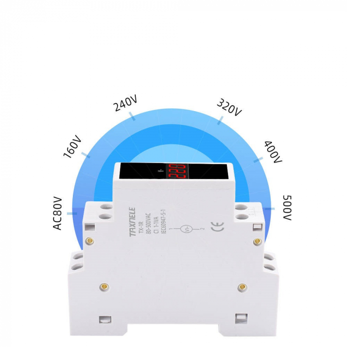 Voltmetru digital pentru sina tablou DIN, 80-500V AC, TAXNELE TX-1R [3]