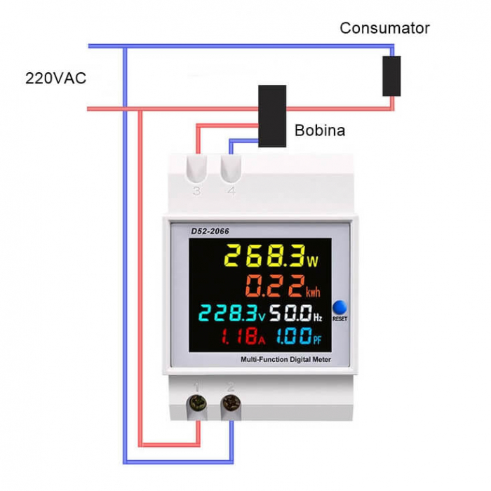 Contor electric cu afisarea parametrilor in timp real TAXNELE D52-2066, bobina externa [4]