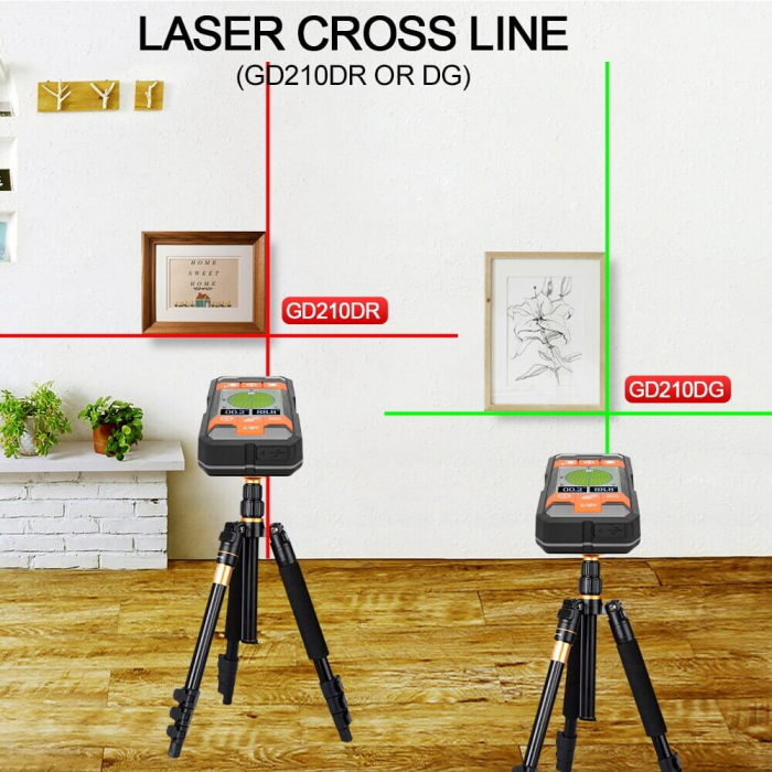Detector de perete cu functie integrata de Nivela Laser si Telemetru GVDA GD210DG [4]