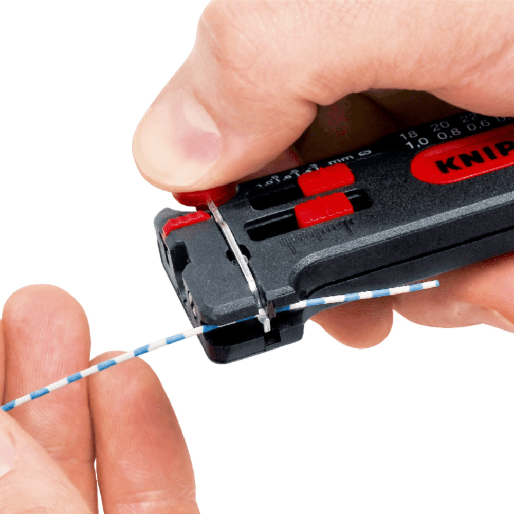 Mini unealta pentru dezizolat cabluri, Ø 0,3 - 1 mm, Knipex 12 80 100 SB [2]