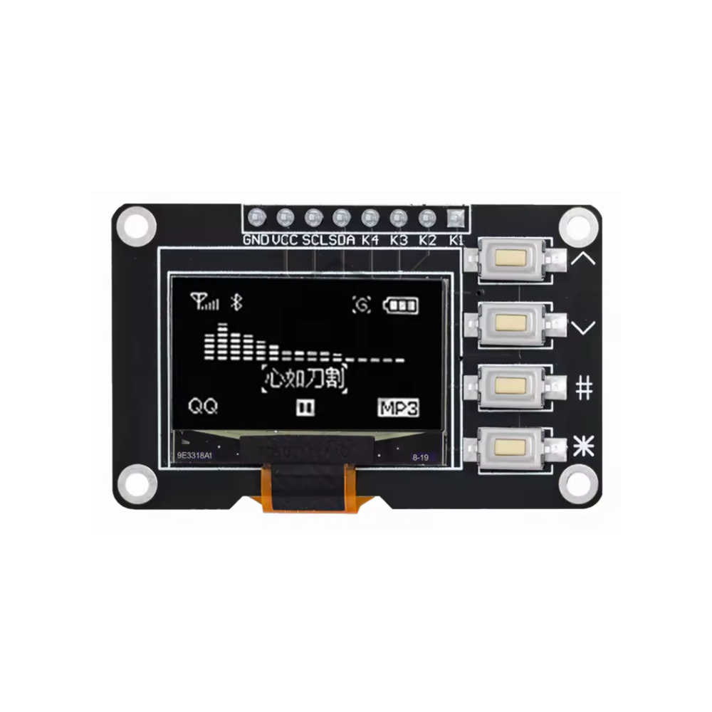 Ecran OLED 0.96" alb, I2C, cu 4 butoane [1]