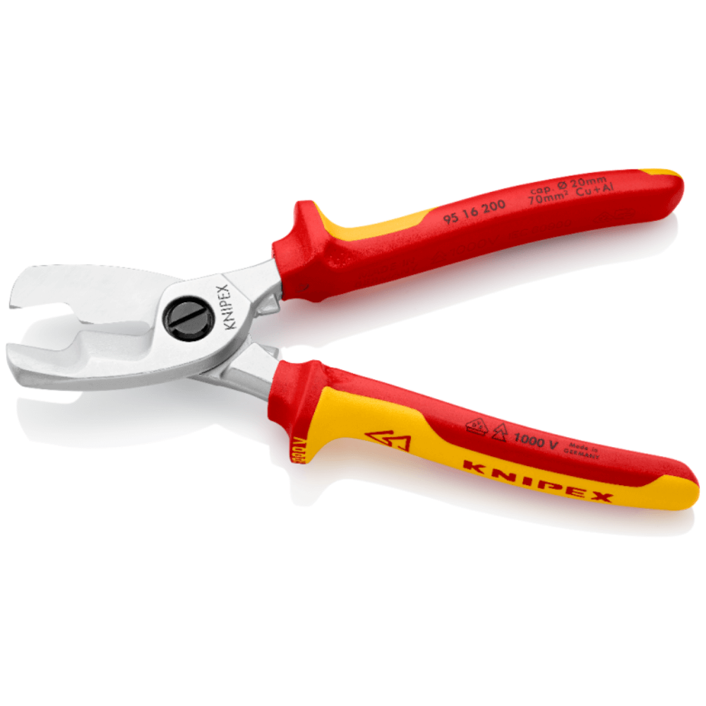 Foarfeca VDE pentru taiat cabluri, cu tais dublu, Knipex 95 16 200 [2]