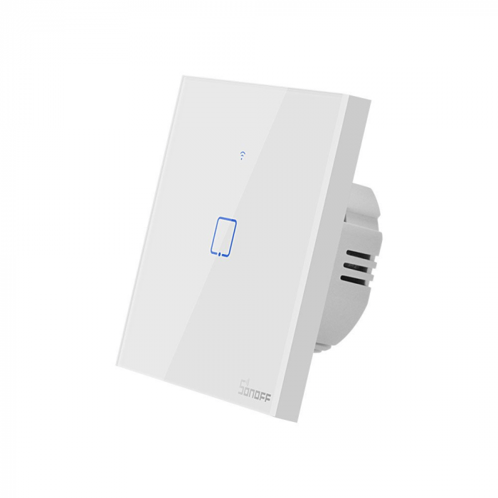 Intrerupator smart cu touch, Wifi + RF 433MHz, 1 canal, 2A, Sonoff T1EU1C-TX [2]