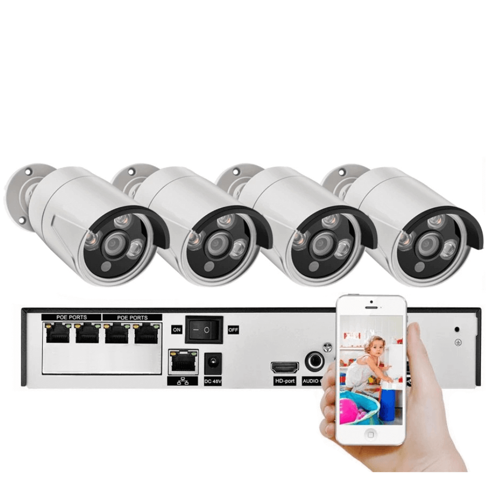 Kit 4 camere de supraveghere cu POE NVR, 4 canale, 4K 8MP, Bitmi 11414