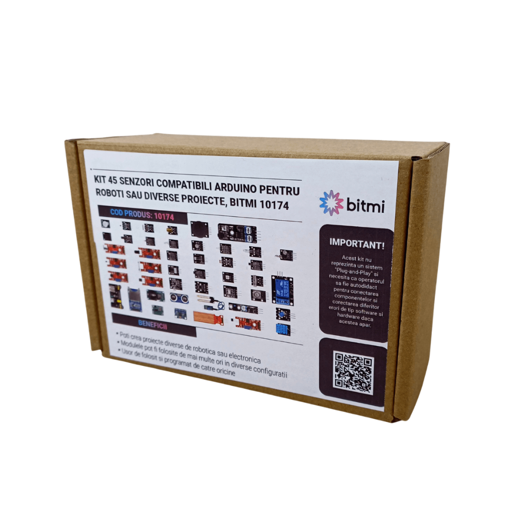 Kit 45 senzori compatibili Arduino pentru roboti sau diverse proiecte, Bitmi 10174 [3]