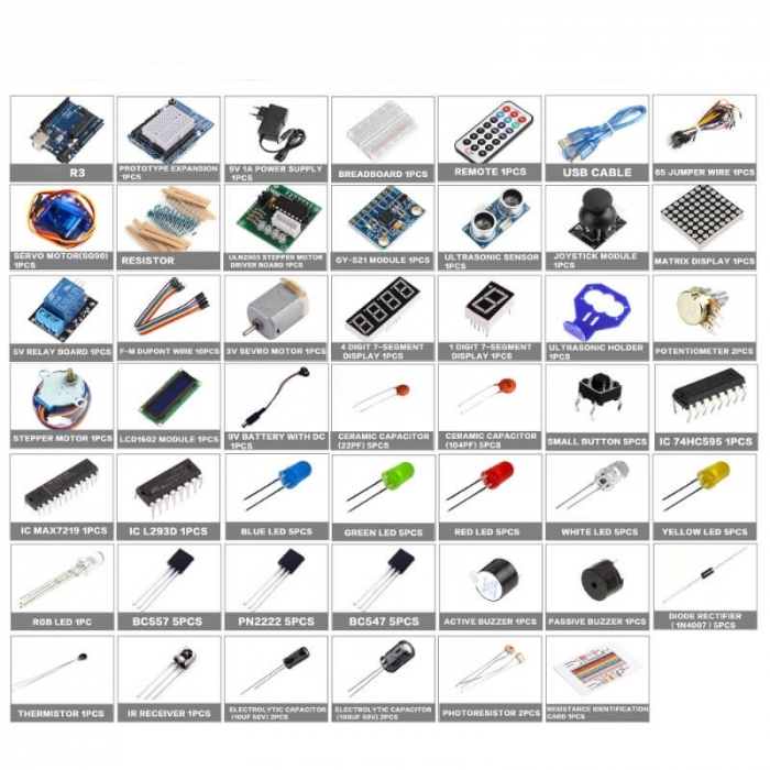 Kit educativ pentru electronisti, compatibil Arduino UNO R3 CH340, Bitmi 10172 [3]