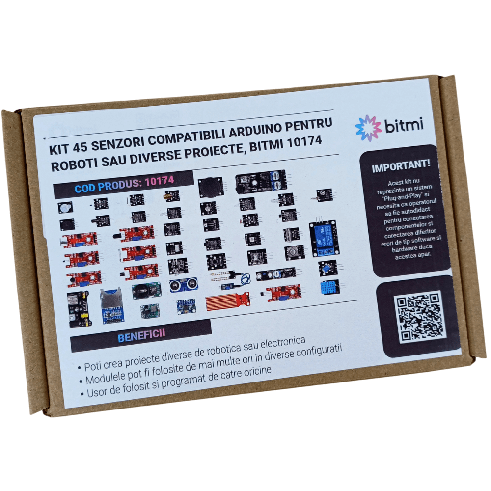 Kit 45 senzori compatibili Arduino pentru roboti sau diverse proiecte, Bitmi 10174 [4]