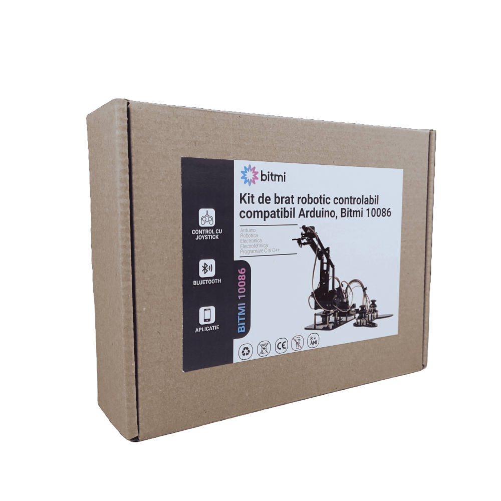Kit de brat robotic controlabil compatibil Arduino, Bitmi 10086 [7]
