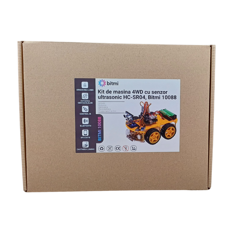 Kit de masina 4WD cu senzor ultrasonic HC-SR04, Bitmi 10088 [7]