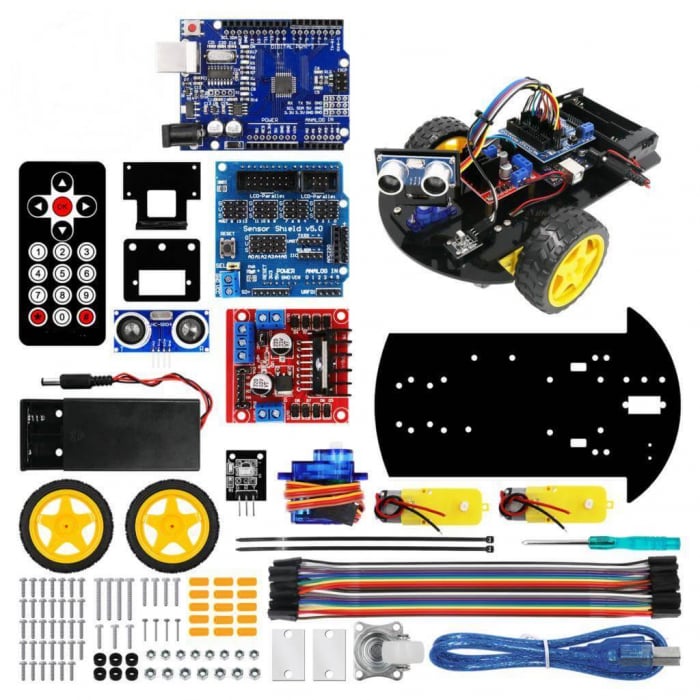 Kit de robot Arduino cu senzor ultrasonic HC-SR04 Arduino imagine noua congaz.ro 2022