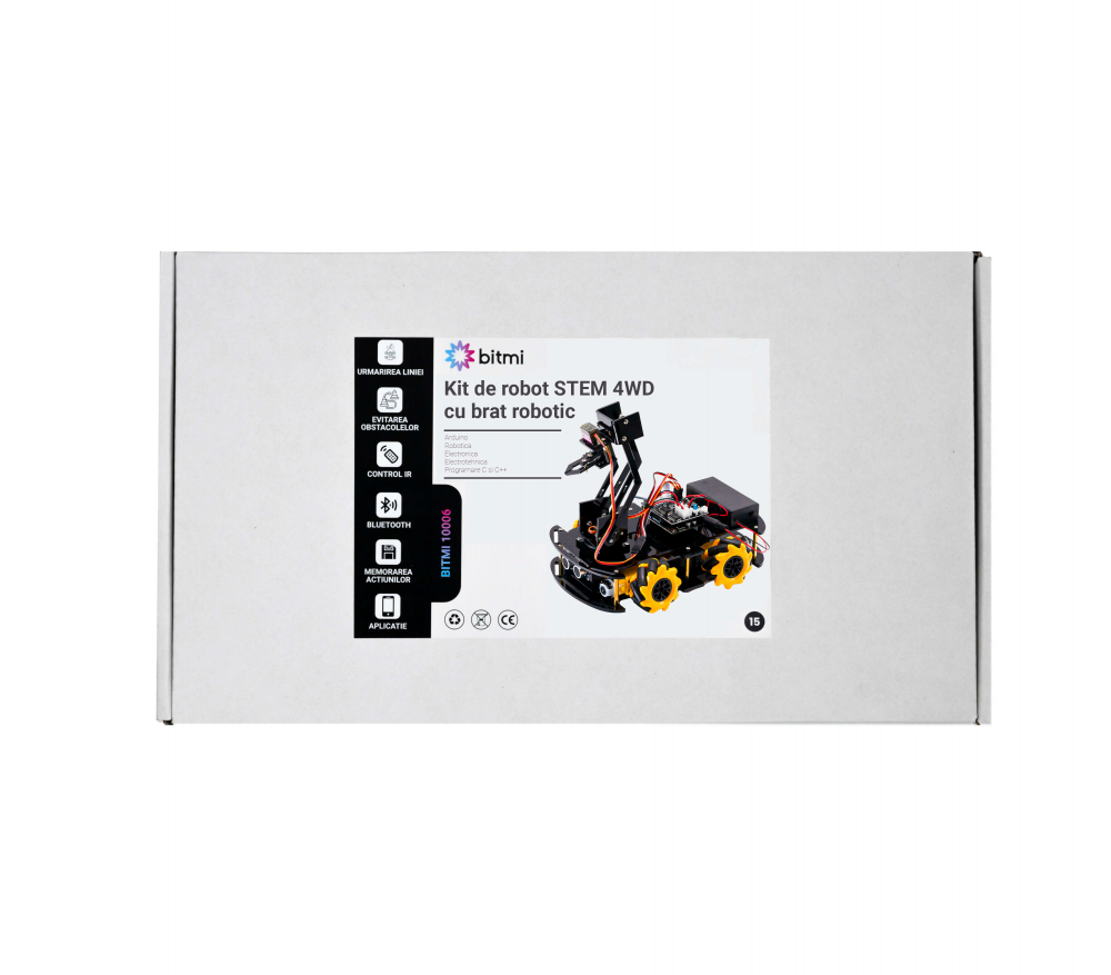 Kit de robot STEM 4WD cu brat robotic, Bitmi 10006 [7]