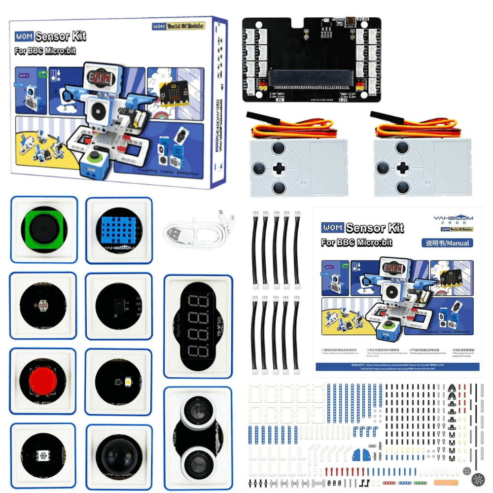 Kit de robot tip STEM 21 in 1 Word of Module, compatibil cu placa Micro:bit V2, Yahboom [2]