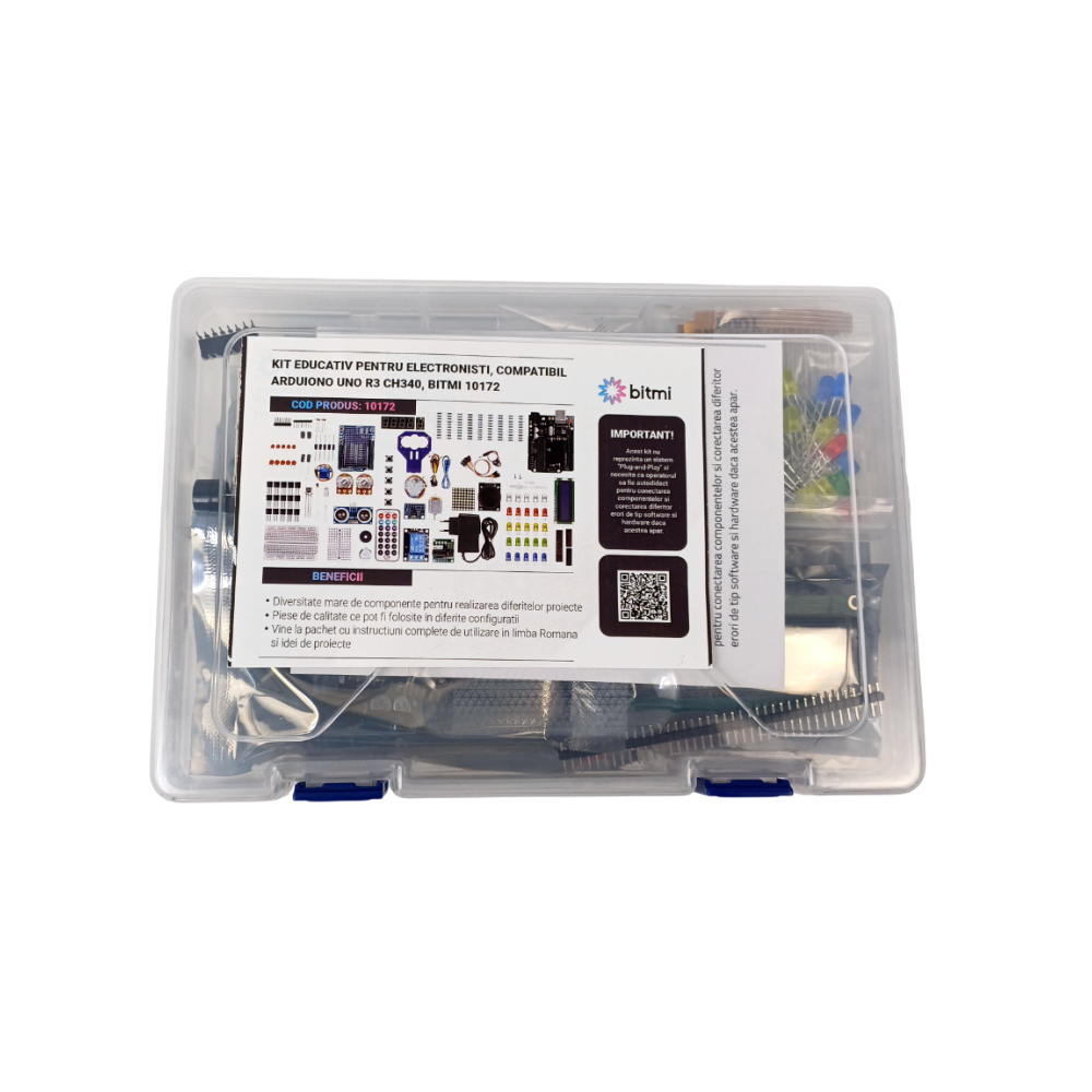 Kit educativ pentru electronisti, compatibil Arduino UNO R3 CH340, Bitmi 10172 [2]