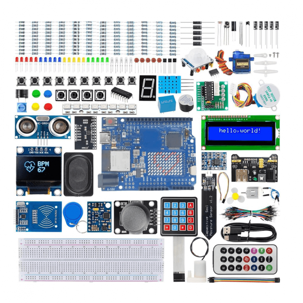 Kit interactiv pentru electronica cu Arduino UNO R4 WiFi, Bitmi 11686