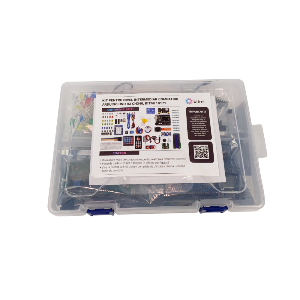 Kit pentru nivel intermediar compatibil Arduino UNO R3 CH340, Bitmi 10171 [3]