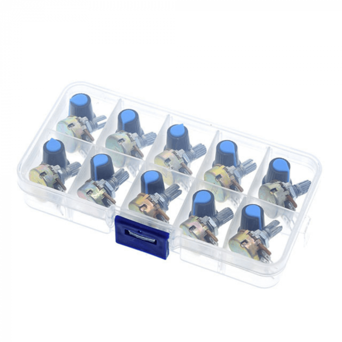 Kit 10 potentiometre WH148 1KΩ - 1MΩ, Bitmi 10506 [2]