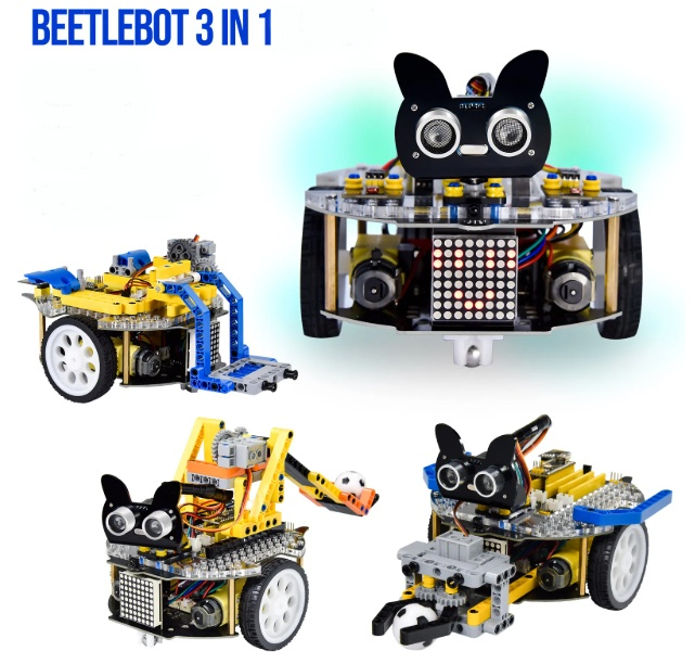 Kit robot educational Beetlebot 3 in 1 pentru Arduino si STEM, Keyestudio [2]