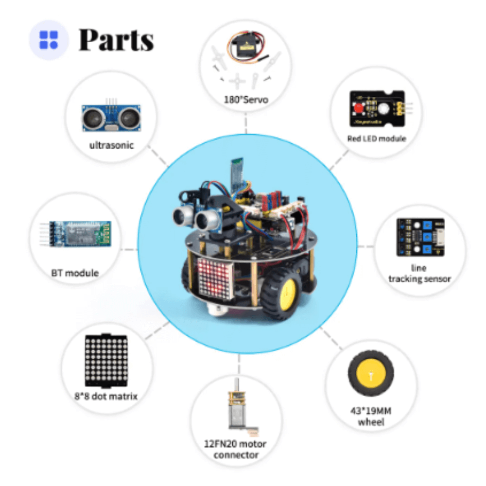 Kit robot STEM Keyestudio KS0558 Smart Little Turtle Car V3.0, 2WD [5]