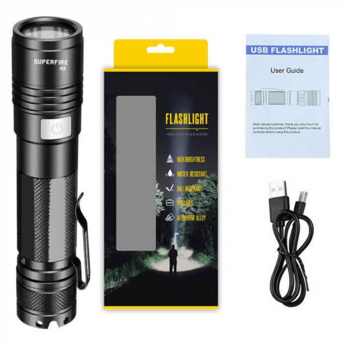 Lanterna de mana LED cu lumina UV, 395nm, Superfire A5 [2]