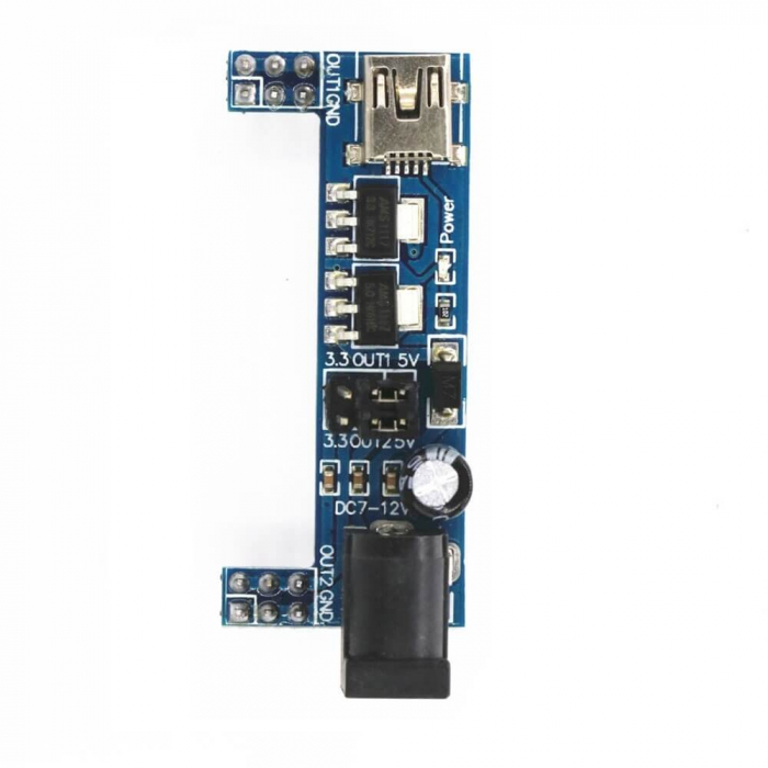 Modul sursa de alimentare 3.3V / 5V cu USB mini-B pentru breadboard MB102 [2]
