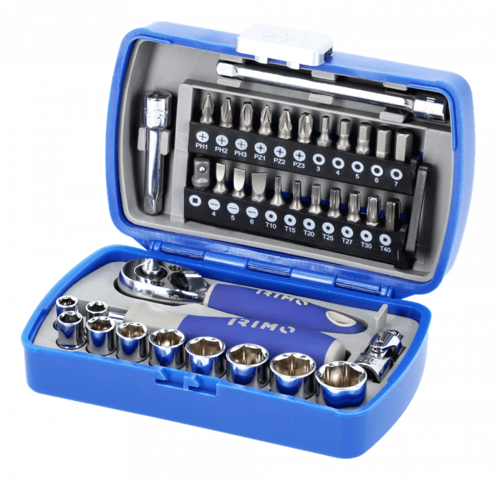 Mini set 37 piese tubulare si biti 1/4", Irimo 109-37-4 [2]