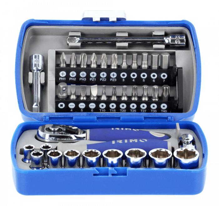 Mini set 37 piese tubulare si biti 1/4", Irimo 109-37-4 [3]