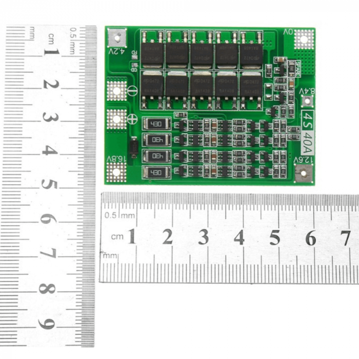 Modul BMS pentru acumulatori Litiu, 4S, 16.8V, 40A [4]