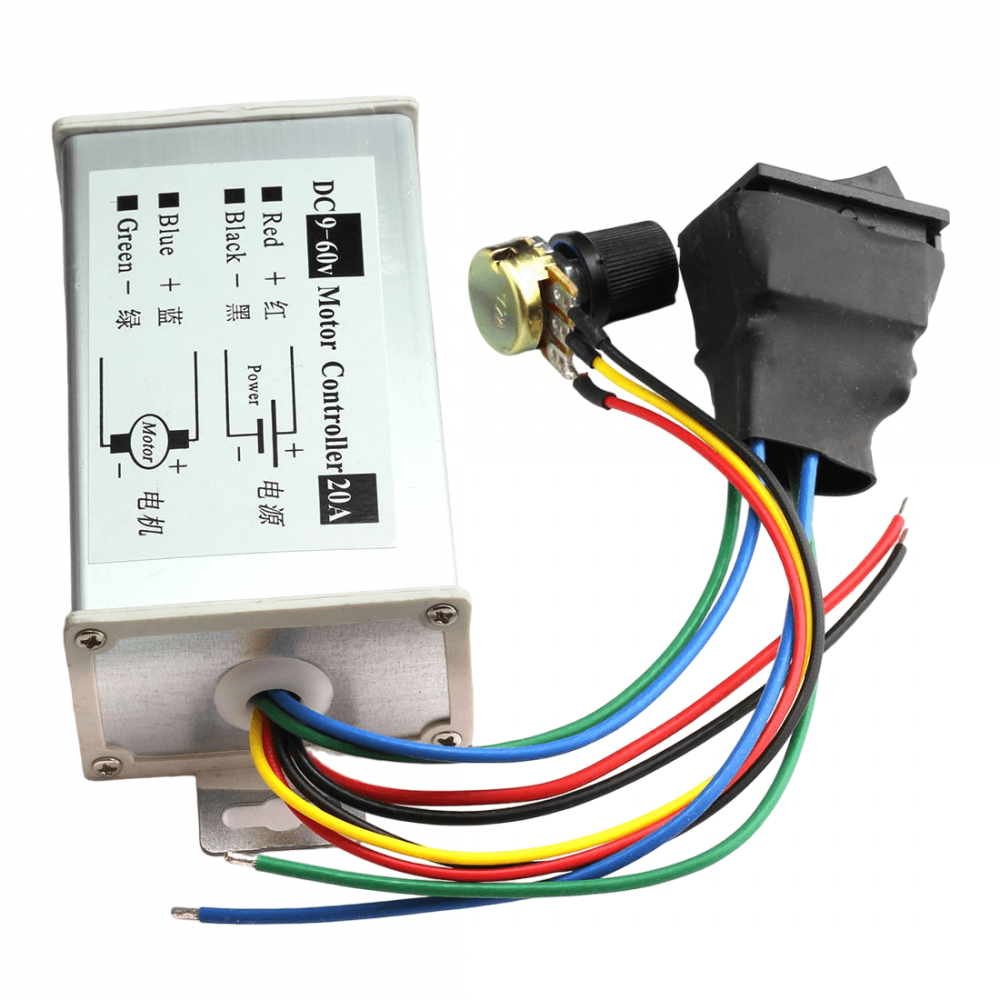 Modul driver motor, control turatie si sens, 9-60V, 20A, 1200W [3]