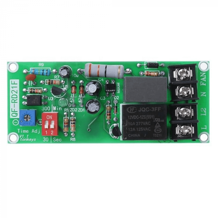 Modul releu cu intarziere la oprire si trigger, 100-220V AC, 0.2s-300min, QF-RD21F [2]