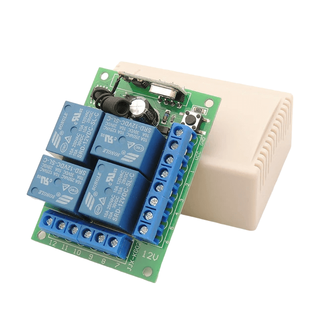 Modul releu programabil 4 canale cu telecomanda, 12V