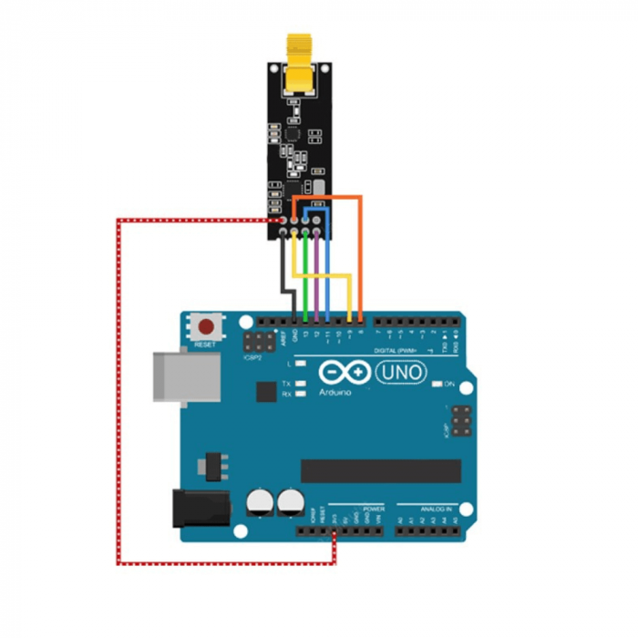 Modul wireless NRF24L01+PA+LNA cu antena [5]